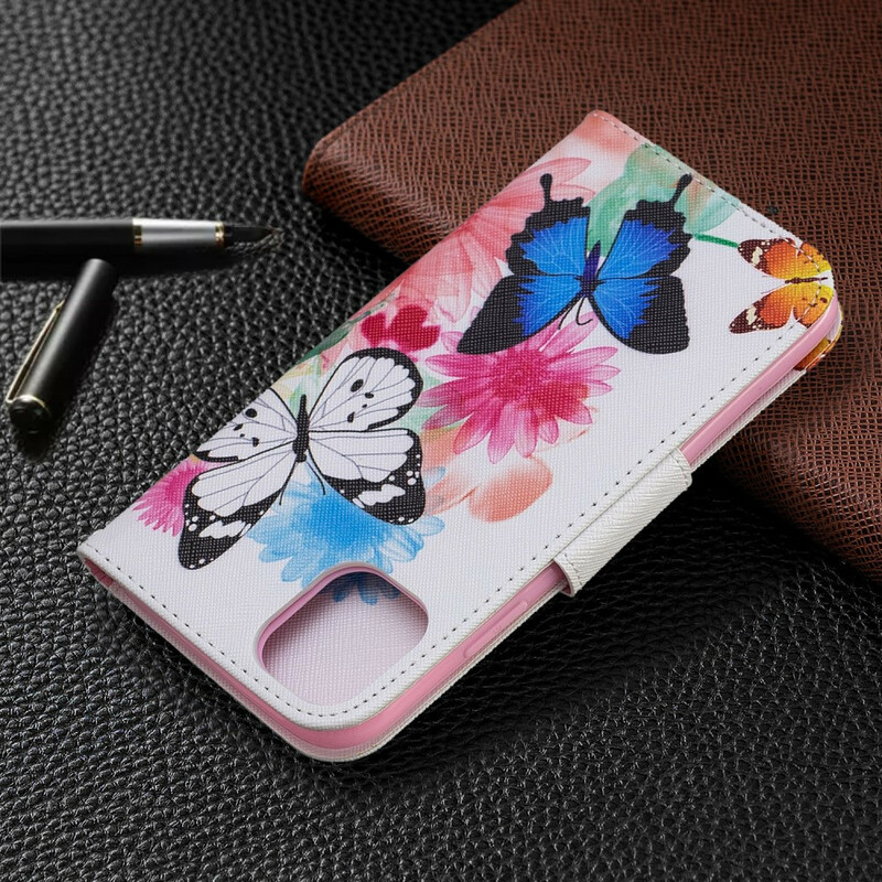 Cover for iPhone 11R Painted Butterflies and Flowers