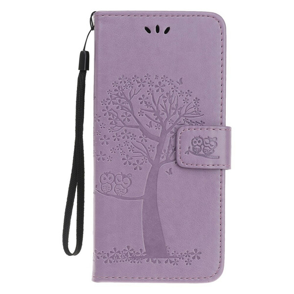 Case for iPhone 11R Tree and Owls with Lanyard