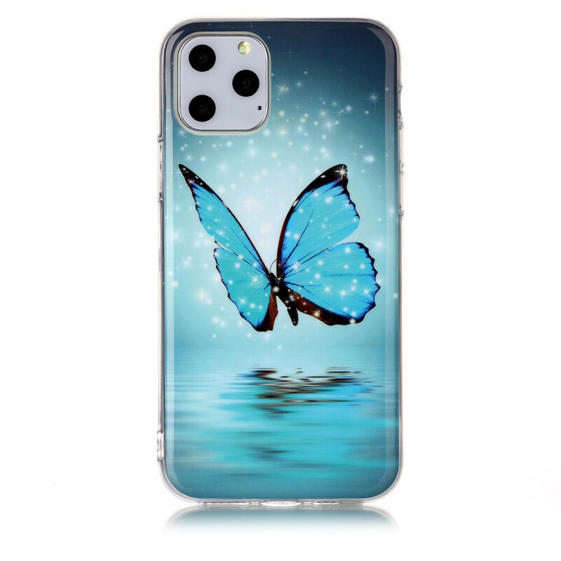 Case iPhone 11 Papillon Bleu Fluorescent