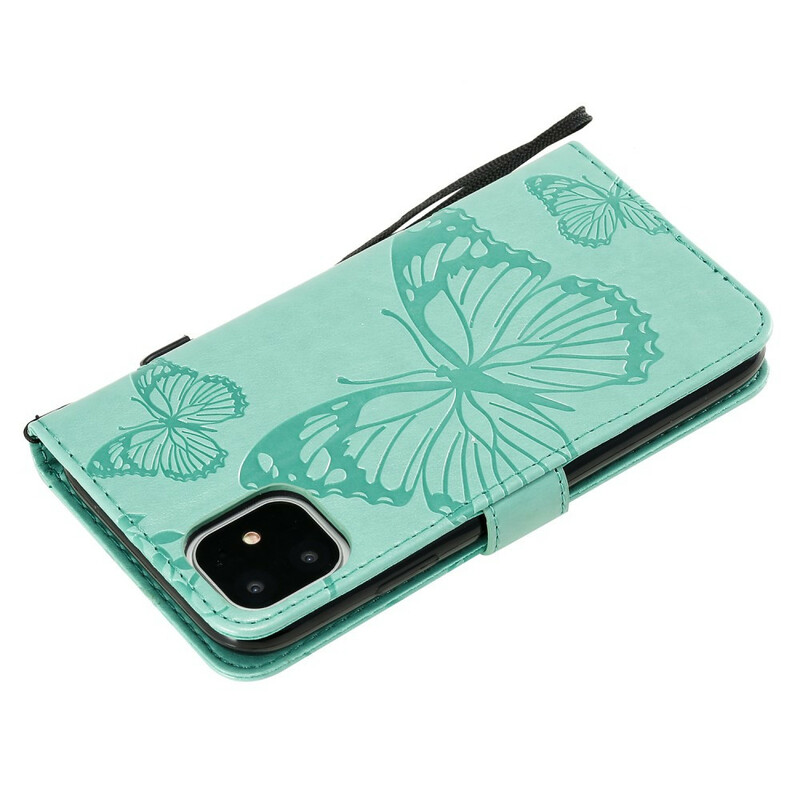 Giant Butterflies Lanyard iPhone 11 Case