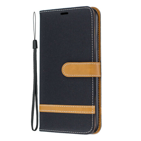 Case for iPhone 11 Pro Max Fabric and Leather effect with strap