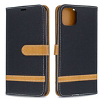 Case for iPhone 11 Pro Max Fabric and Leather effect with strap