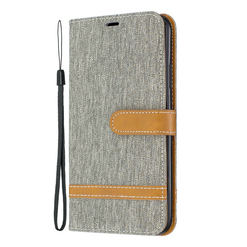 Case for iPhone 11 Pro Max Fabric and Leather effect with strap