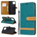 Case for iPhone 11 Pro Max Fabric and Leather effect with strap