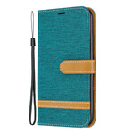 Case for iPhone 11 Pro Max Fabric and Leather effect with strap