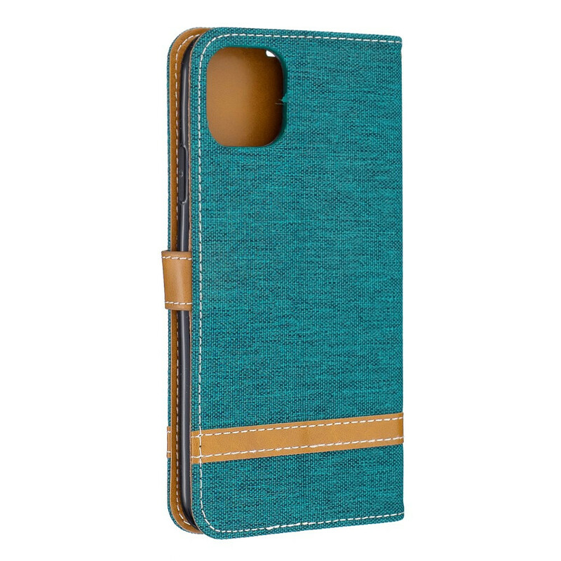 Case for iPhone 11 Pro Max Fabric and Leather effect with strap