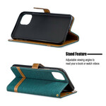 Case for iPhone 11 Pro Max Fabric and Leather effect with strap