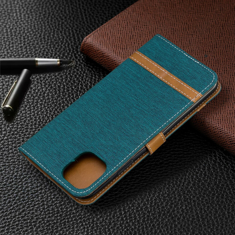 Case for iPhone 11 Pro Max Fabric and Leather effect with strap