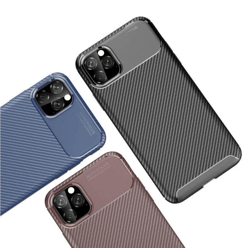 Case iPhone 11 Pro Max Flexible Texture Carbon Fiber