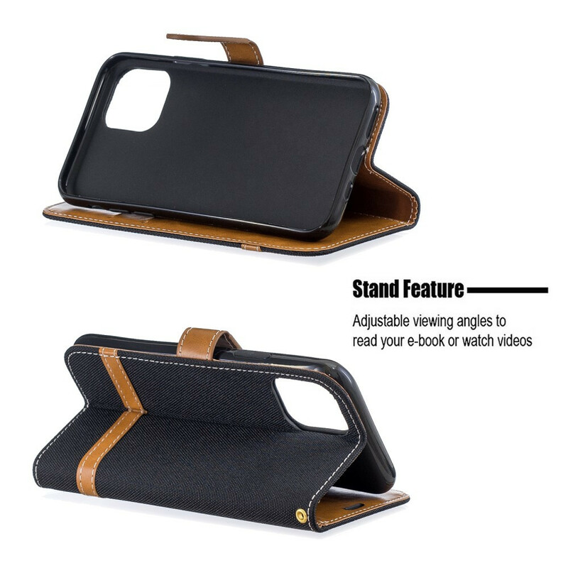iPhone 11 Pro Case Fabric and Leather Effect with Strap