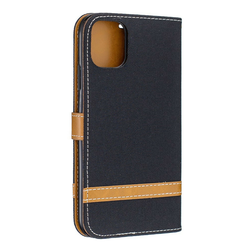 iPhone 11 Case Fabric and Leather Effect with Strap