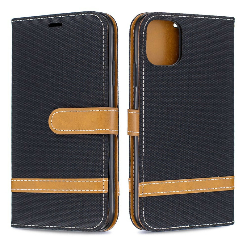iPhone 11 Case Fabric and Leather Effect with Strap