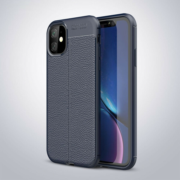 Leather effect iPhone 11 case Lychee Double Line