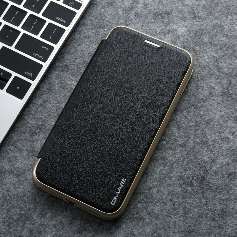 Flip Cover iPhone 11 Leatherette Metallic Edges