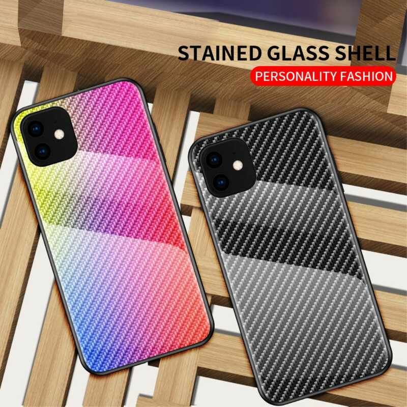 Case iPhone 11 Pro Max Tempered Glass Carbon Fiber