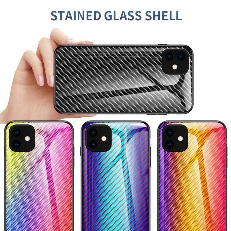 Case iPhone 11 Pro Tempered Glass Carbon Fiber