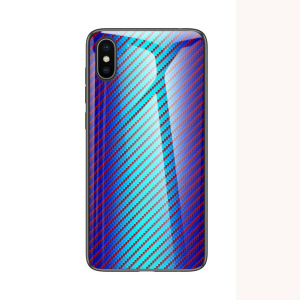 Case iPhone XS Max Tempered Glass Carbon Fiber