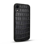 iPhone XR Genuine Leather Case Crocodile Texture