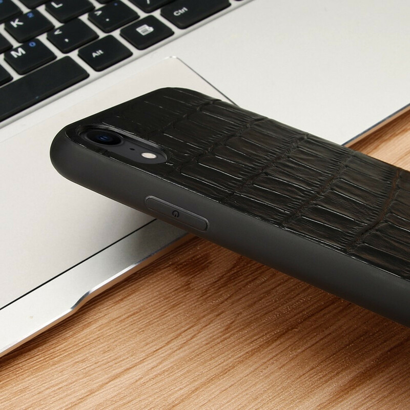 iPhone XR Genuine Leather Case Crocodile Texture