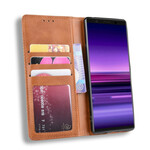 Flip Cover Sony Xperia 5 Leather Effect Vintage Stylish