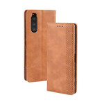 Flip Cover Sony Xperia 5 Leather Effect Vintage Stylish