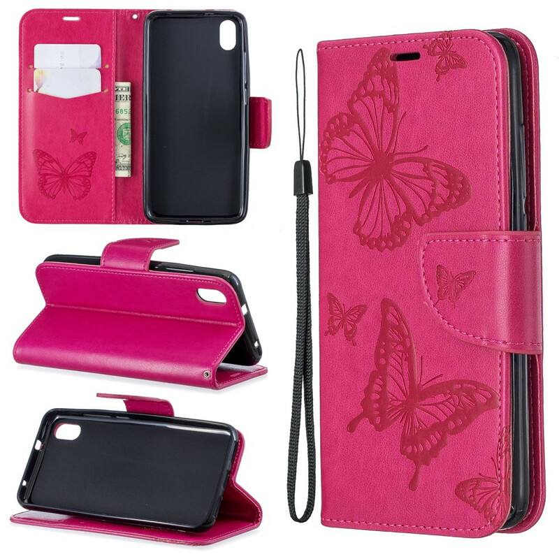 Xiaomi Redmi 7A Butterfly Printed Lanyard Case