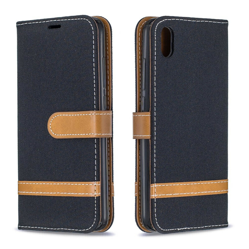 Xiaomi Redmi 7A Fabric and Leather effect case with strap