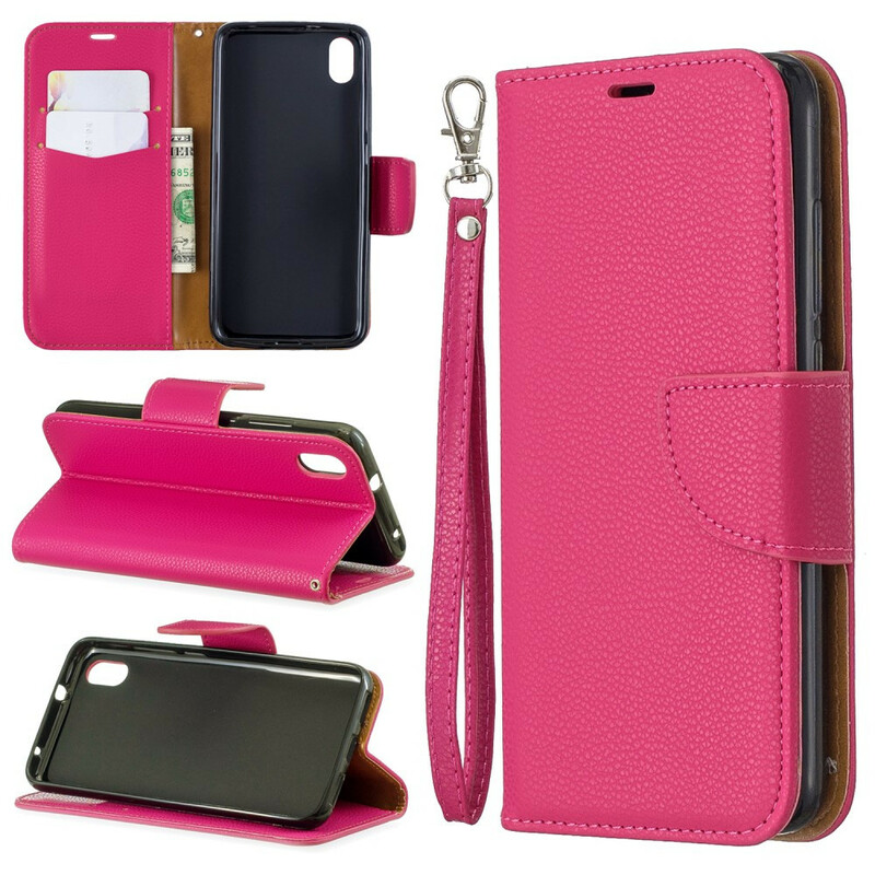 Xiaomi Redmi 7A Leather Case Lychee Colored with Strap