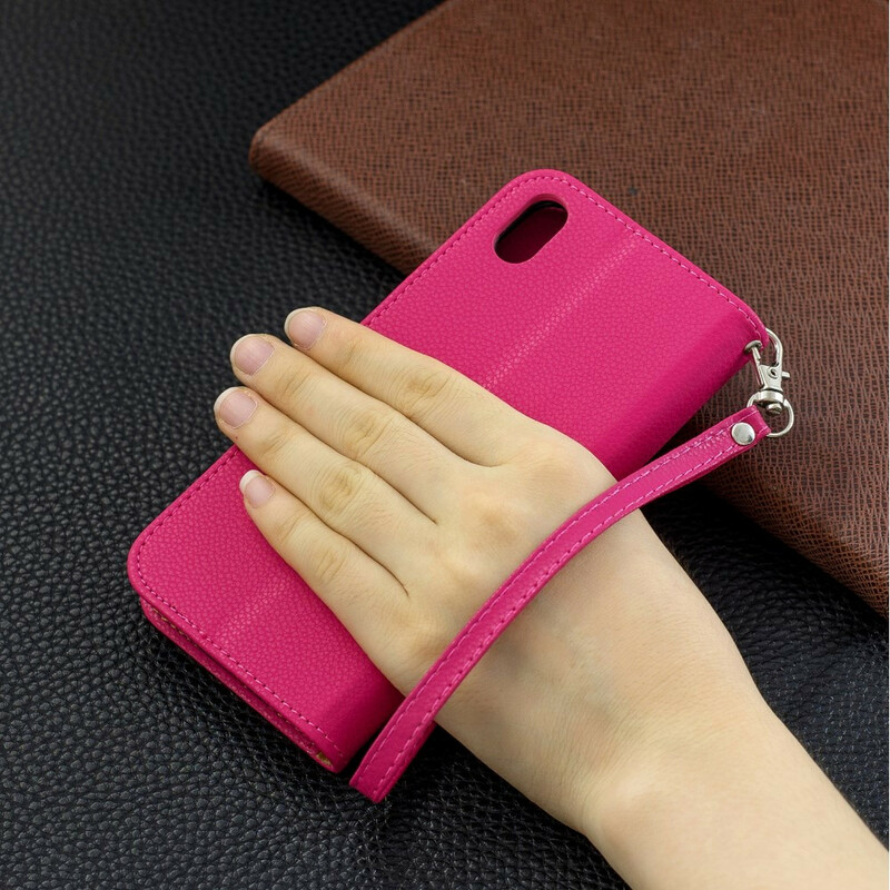 Xiaomi Redmi 7A Leather Case Lychee Colored with Strap