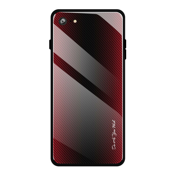 Case iPhone 8 / 7 Tempered Glass Carbon Fiber