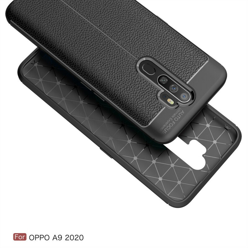 Oppo A9 2020 Leather Case Lychee Effect Double Line