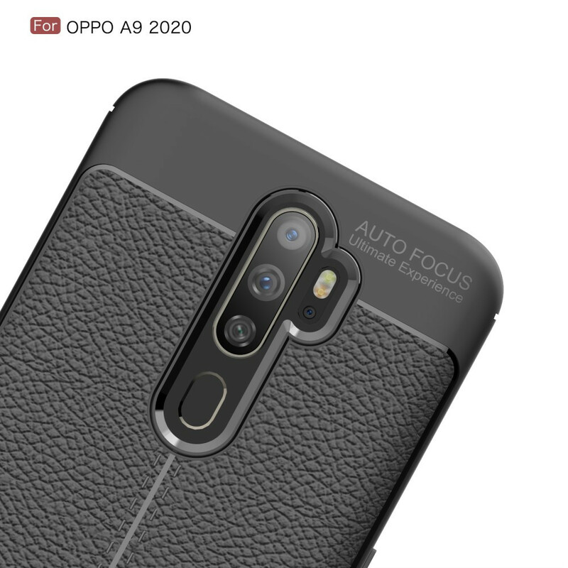 Oppo A9 2020 Leather Case Lychee Effect Double Line