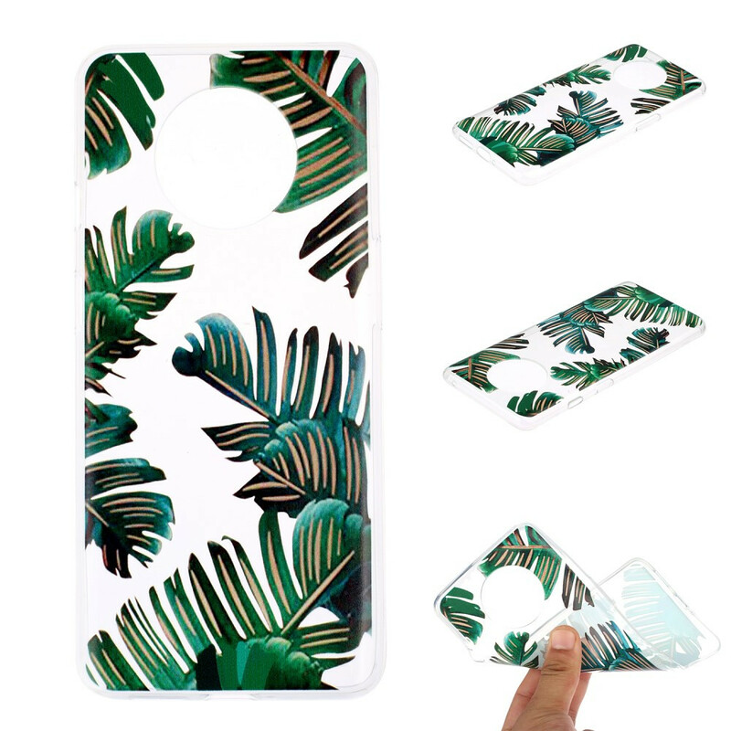OnePlus 7T Clear Case Green Leaves