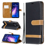Xiaomi Redmi Note 8 Fabric and Leather effect case with strap