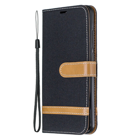 Xiaomi Redmi Note 8 Fabric and Leather effect case with strap