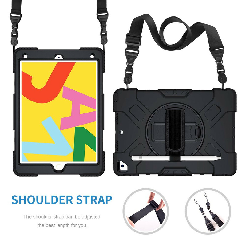 iPad 10.2" Case (2019) Super Resistant Strap and Shoulder Strap