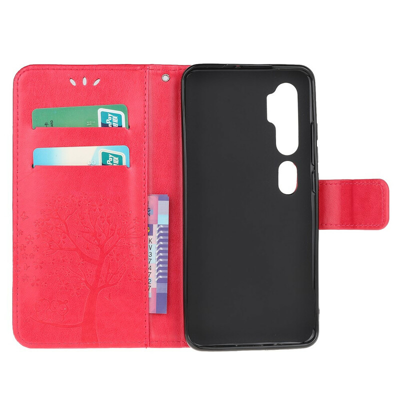 Xiaomi Mi Note 10 Tree and Owl Strap Case