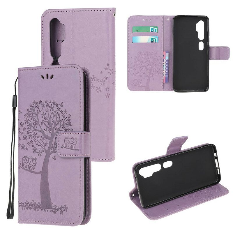 Xiaomi Mi Note 10 Tree and Owl Strap Case