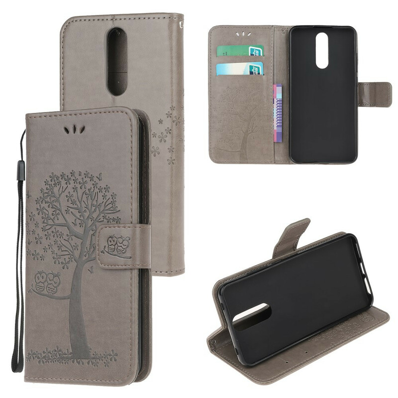 Xiaomi Redmi 8 Tree and Owl Strap Case