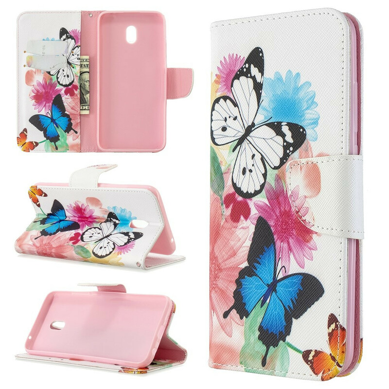 Xiaomi Redmi 8A Painted Butterflies and Flowers Case