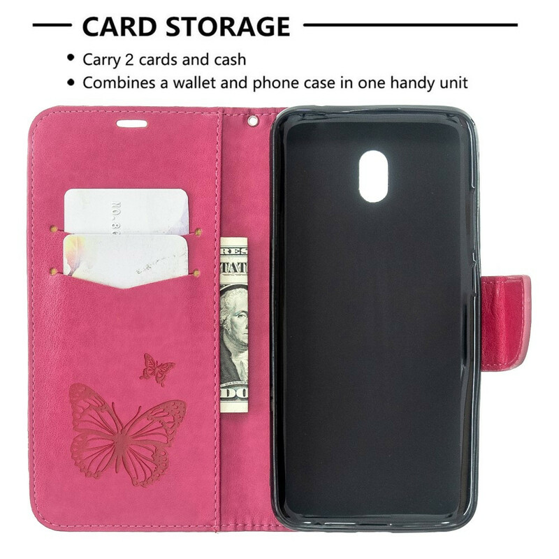 Xiaomi Redmi 8A Butterfly Printed Lanyard Case