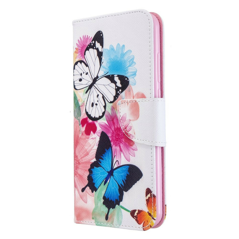 Xiaomi Redmi Note 8T Case Painted Butterflies and Flowers