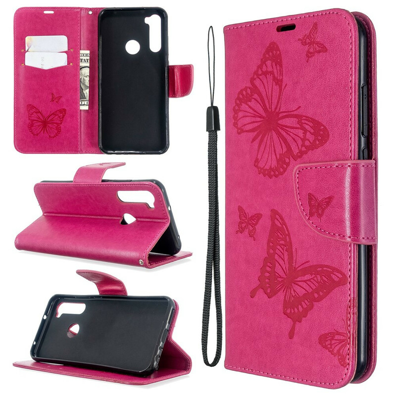 Xiaomi Redmi Note 8T Butterfly Printed Lanyard Case