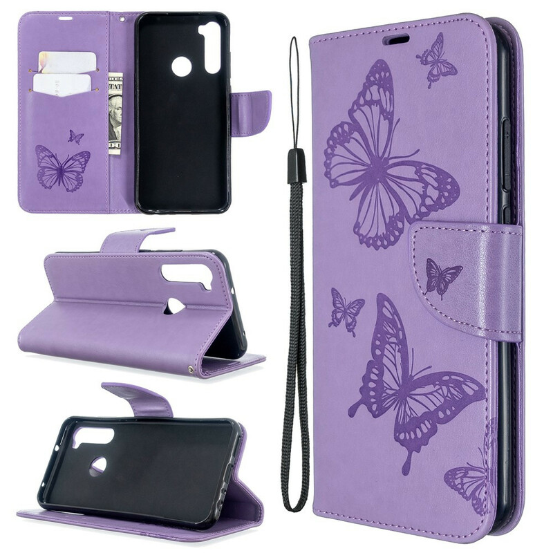 Xiaomi Redmi Note 8T Butterfly Printed Lanyard Case