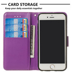 Cover for iPhone 6/6S Pure Color Leather effect with strap