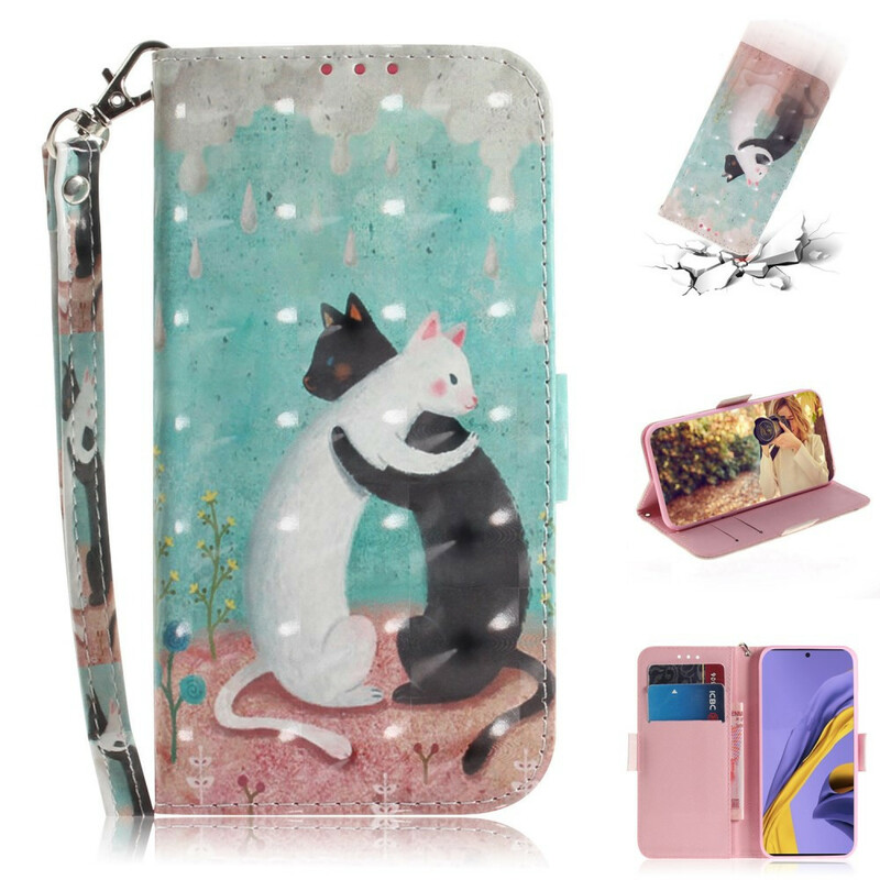 Case Samsung Galaxy A51 Friends Cats with Strap