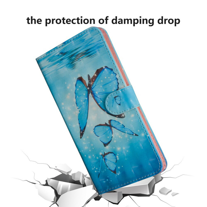 Cover Samsung Galaxy A51 Papillons Bleus Flounces