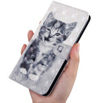 Case Samsung Galaxy A51 Cat Black and White