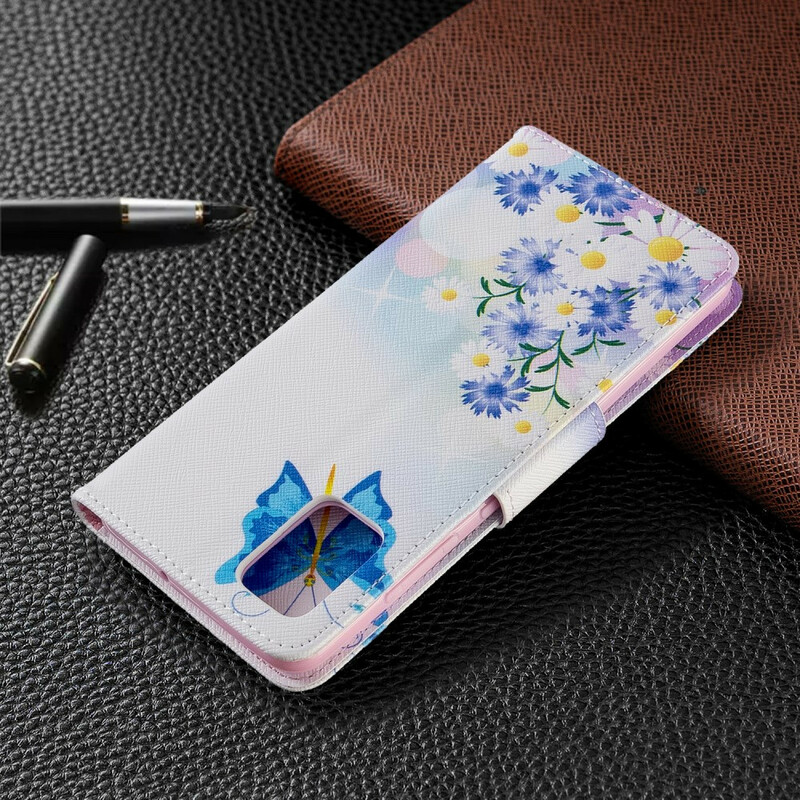 Samsung Galaxy A51 Case Painted Butterflies and Flowers