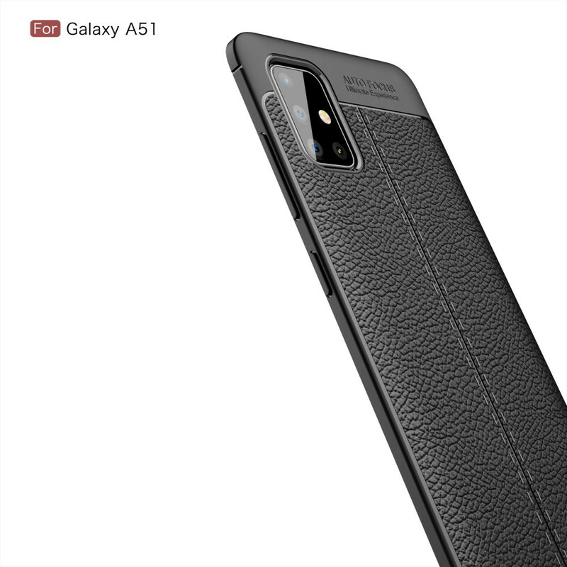 Samsung Galaxy A51 Leather Case Lychee Effect Double Line